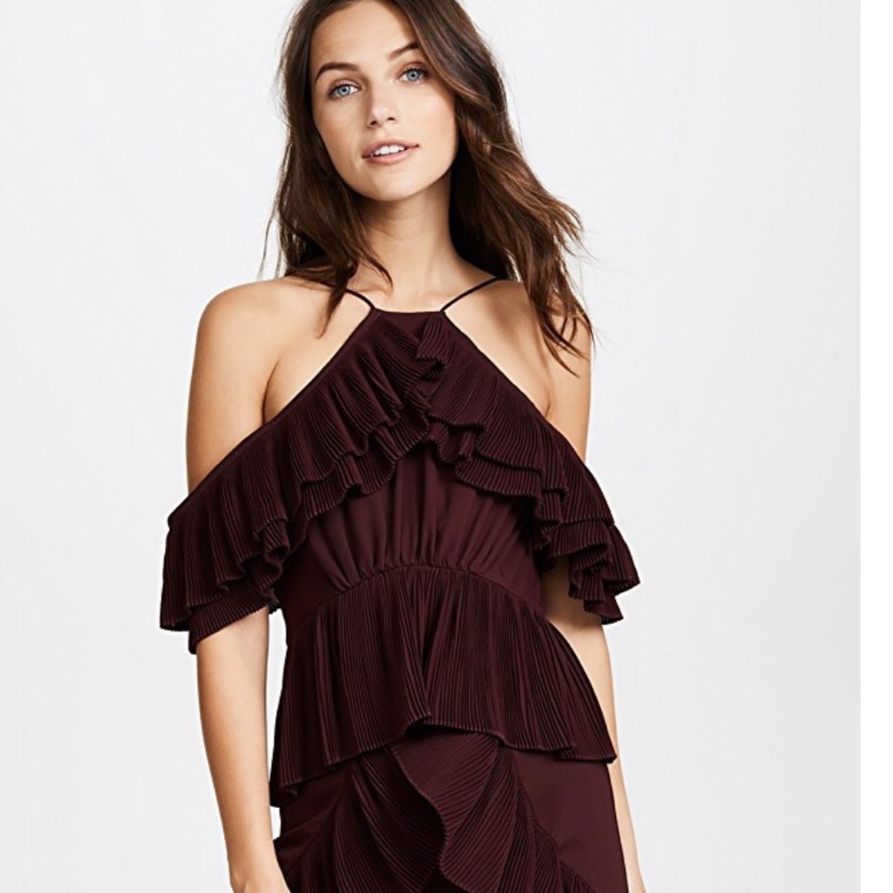 Acler Keppel Pleat Dress in Wine
